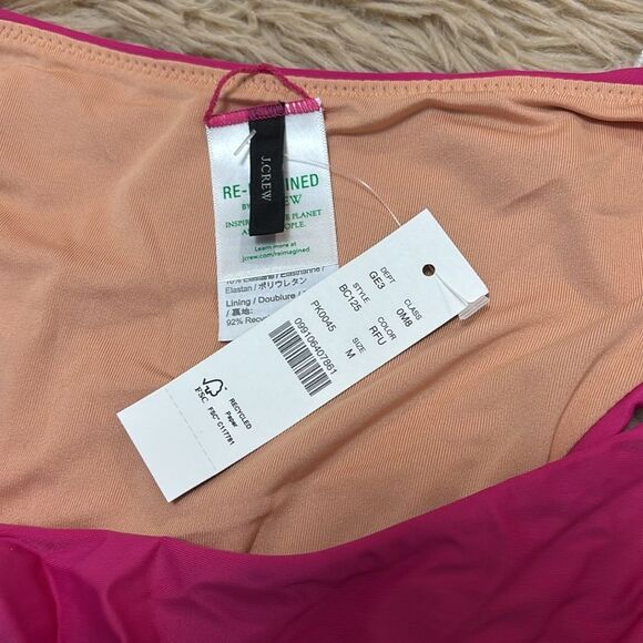 J Crew pink curve waisted bikini bottom size M new - Picture 5 of 6